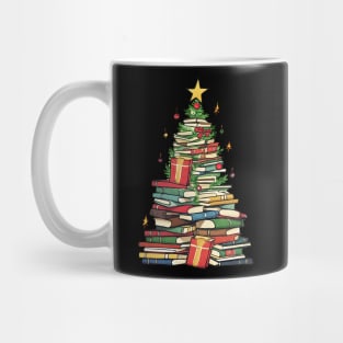 Bookworm Christmas Tree books Mug